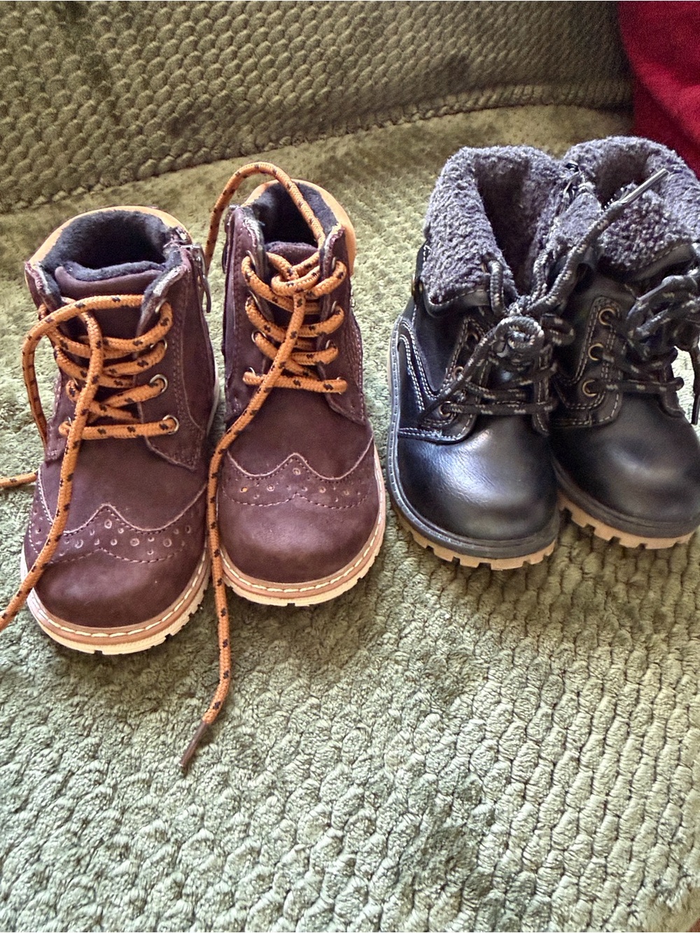 Kids Brown Lace-Up Suede Boots - Durable Outdoor Style